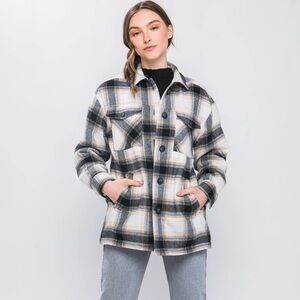 Plaid Button-Up Women's Jacket